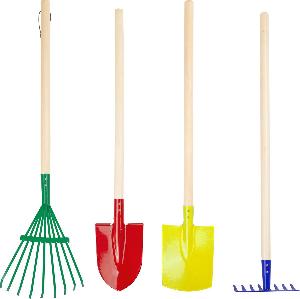 Bekijk leuke cadeautip : Small Foot tuingereedschap - Hark, Schep, Spade en Bladhark